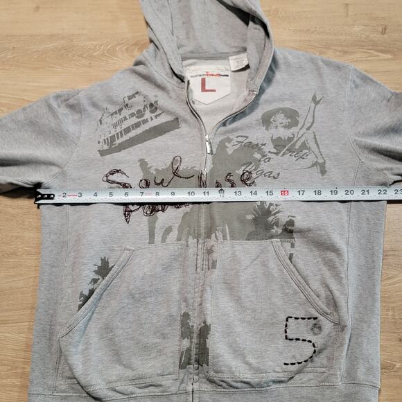 Triple Five Soul Size Large Zip Up Hoodie Jacket Paradise Embroidered Skater Y2K - Picture 11 of 11